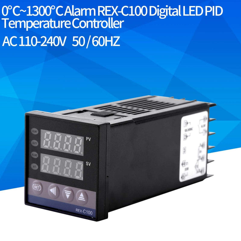 [Australia - AusPower] - AC110V-240V Digital PID Temperature Controller REX-C100 LED Display Temperature Control Switch 0℃~1300℃ 
