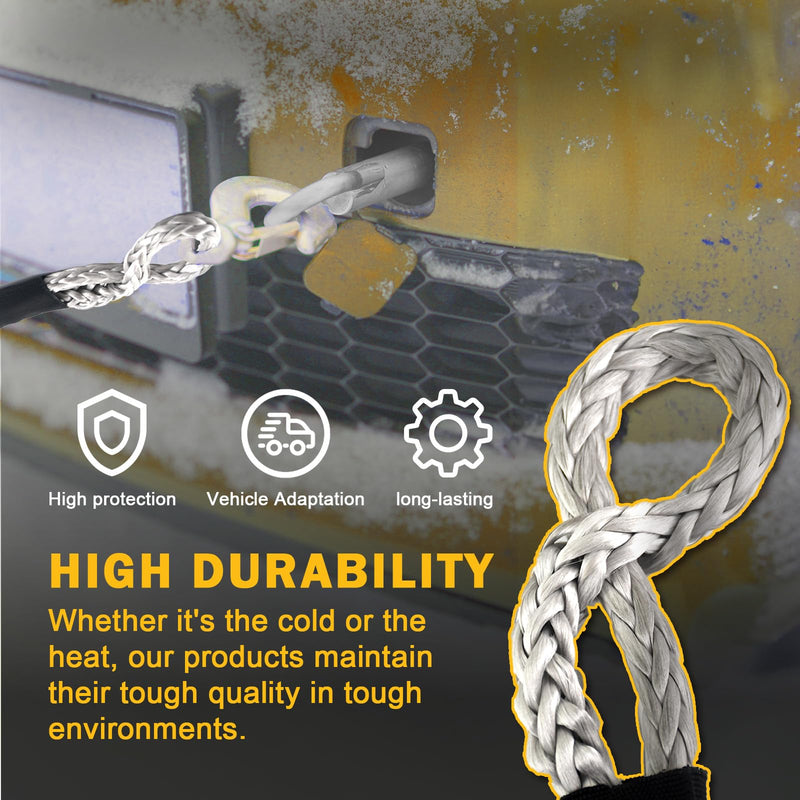 [Australia - AusPower] - Robbor Soft Shackle 1/2" x 22 inch 56,000 LBS Break Strength, Heavy-Duty Synthetic Road Recovery Soft Shackle Rope with Protective Sleeve Off-Road Towing, ATV, 4x4, Truck, High-Performance Shackle 
