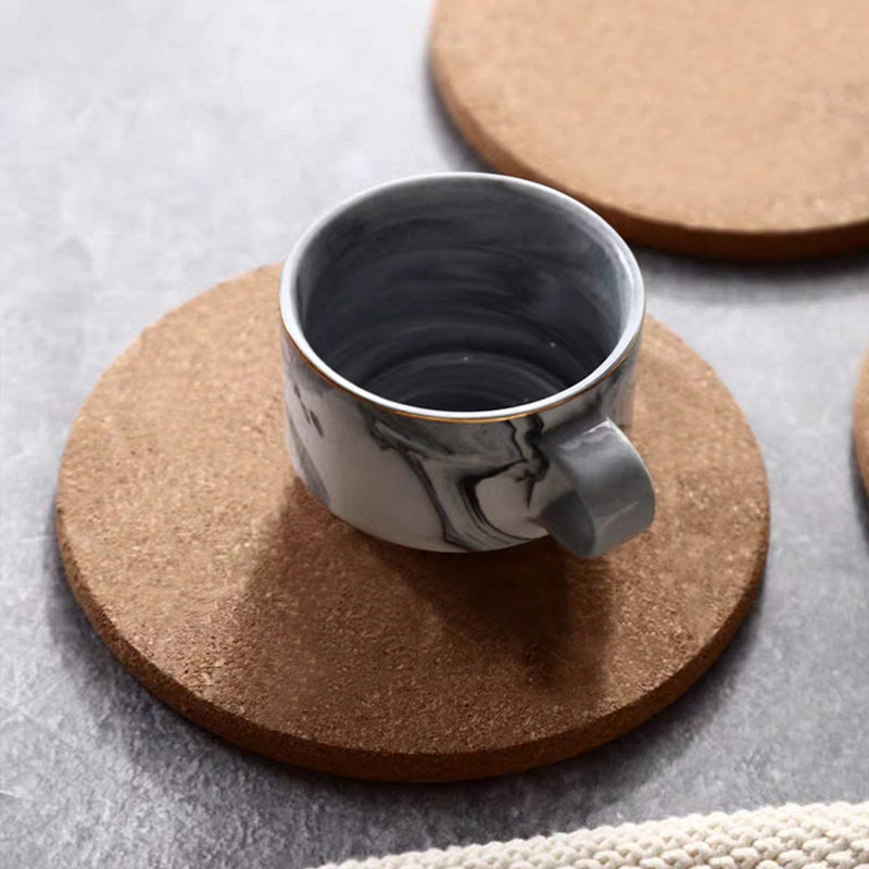 [Australia - AusPower] - CRCHOM 4 Pack Cork Trivet Set 8" Diameter x 0.4" Thick Round Cork Hot Pads for Dishes, Pots, Pans and Plants 