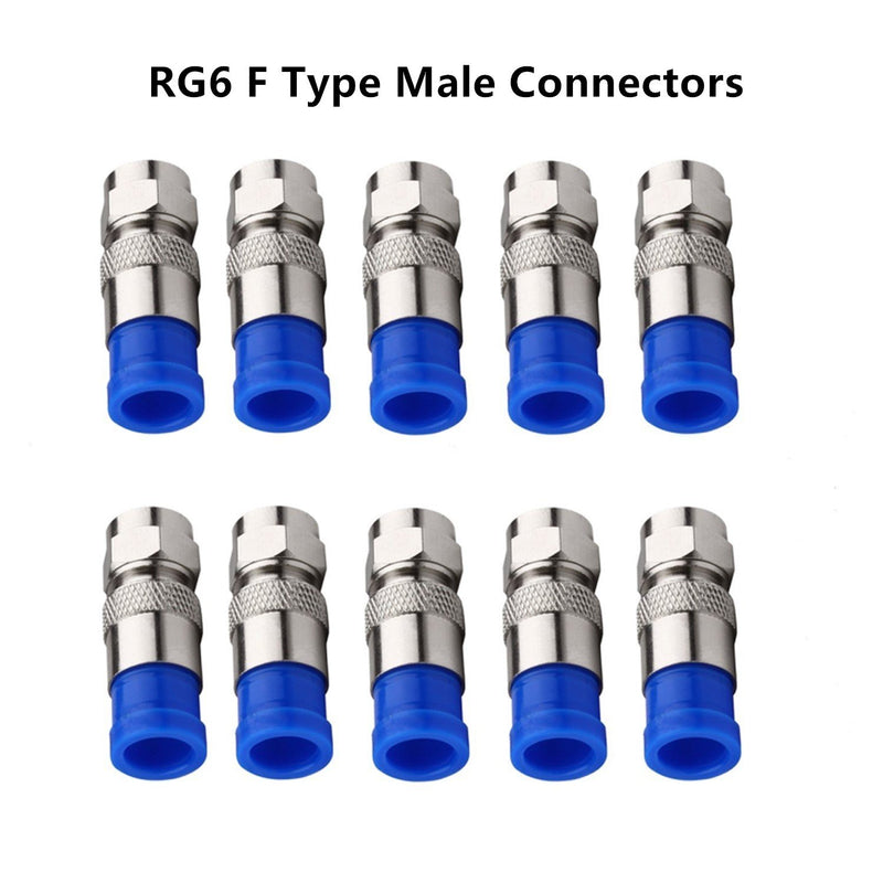[Australia - AusPower] - Gaobige Coax Cable Crimper Kit Tool for rg6 rg59 Coaxial Compression Tool Fitting Wire Stripper with Gaobige 10pcs F Compression connectors - Grey 