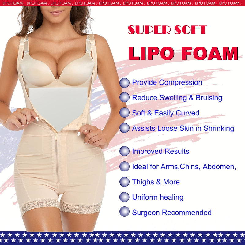[Australia - AusPower] - 3 Pack Lipo Foam Pads - Post Surgery Ab Board Liposuction Surgery Flattening Abdominal Compression Lipo Foam Sheets 8" x 11" 