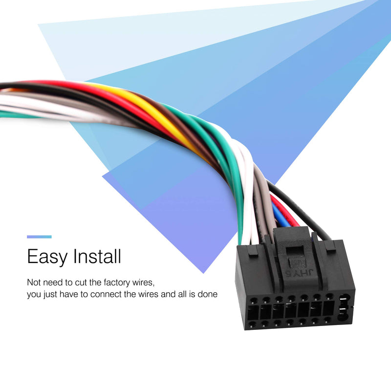 [Australia - AusPower] - RDBS 16 Pin Fit for Kenwood Radio Stereo Wiring Harness car Replacement Aftermarket 