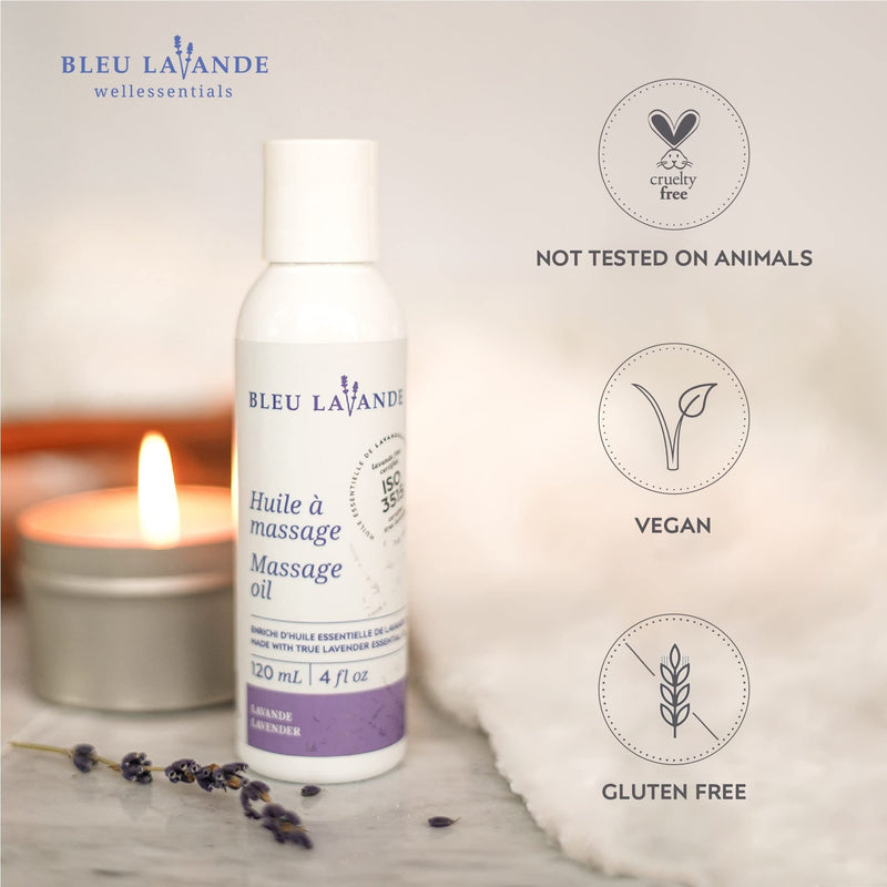[Australia - AusPower] - Bleu Lavande - 2 Pack of 100% Natural Lavender Massage Oil – Made with Certified Premium & Pure True Lavender Essential Oil – Vegan & Cruelty-Free – No Artificial Fragrances - 2X 4 Fl Oz 