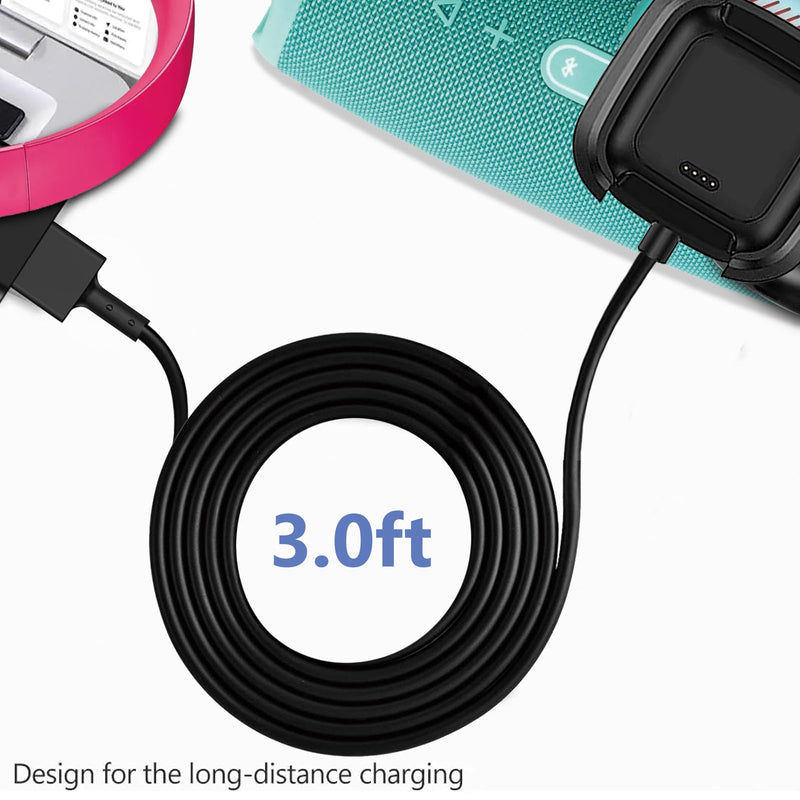 [Australia - AusPower] - Fast Wall Charger for Fitbit Versa 2 Charger USB Charging Cable Cord for Versa 2 Health & Fitness Smartwatch Replacement Charger Dock 