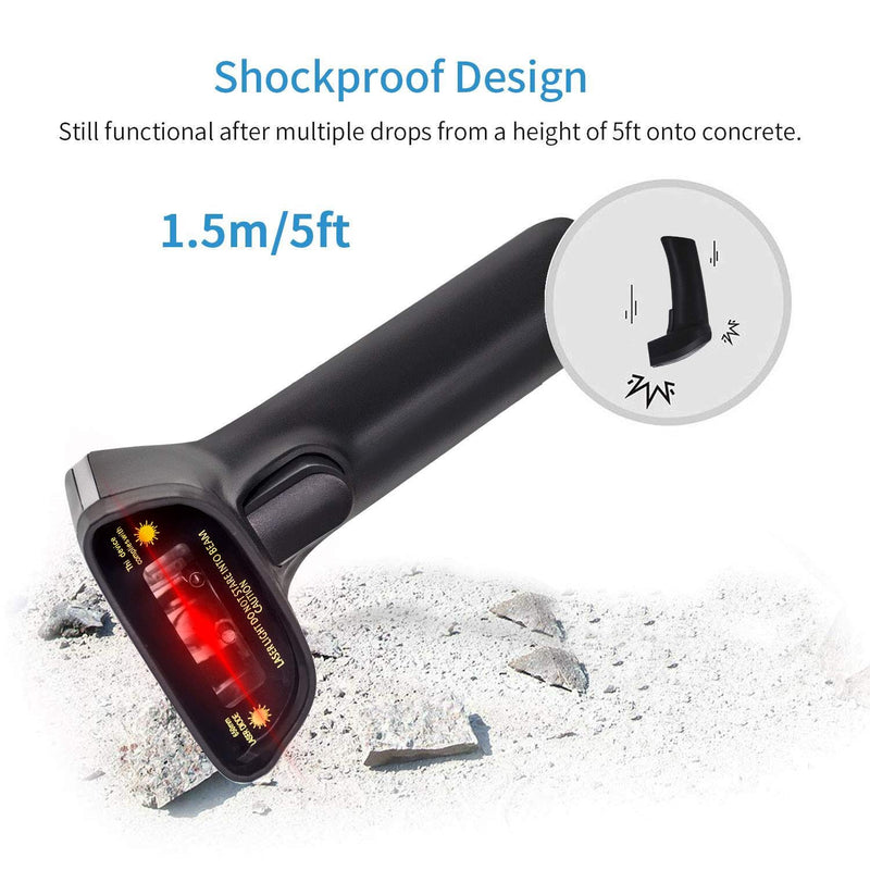 [Australia - AusPower] - Handheld Wireless Barcode Scanner(2.4Ghz Wireless& USB Wired) 2 in1 Handheld 1D Laser Barcode Scanner for Warehouse Supermarket Barcode Scanner 