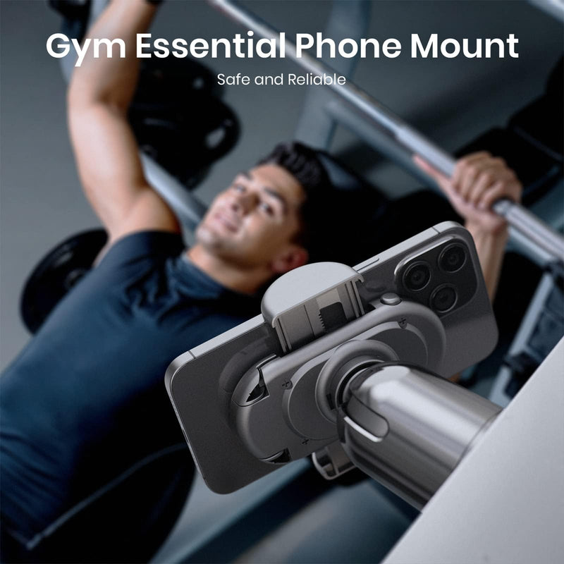 [Australia - AusPower] - MiiKARE Gym Accessory Magnetic Phone Holder for Videos, Universal Hands-Free Magnetic Phone Mount for Gym with 360 Degree Angle Adjustable, Home Gym Essentials Phone Mount for Women an Men-Black Black 