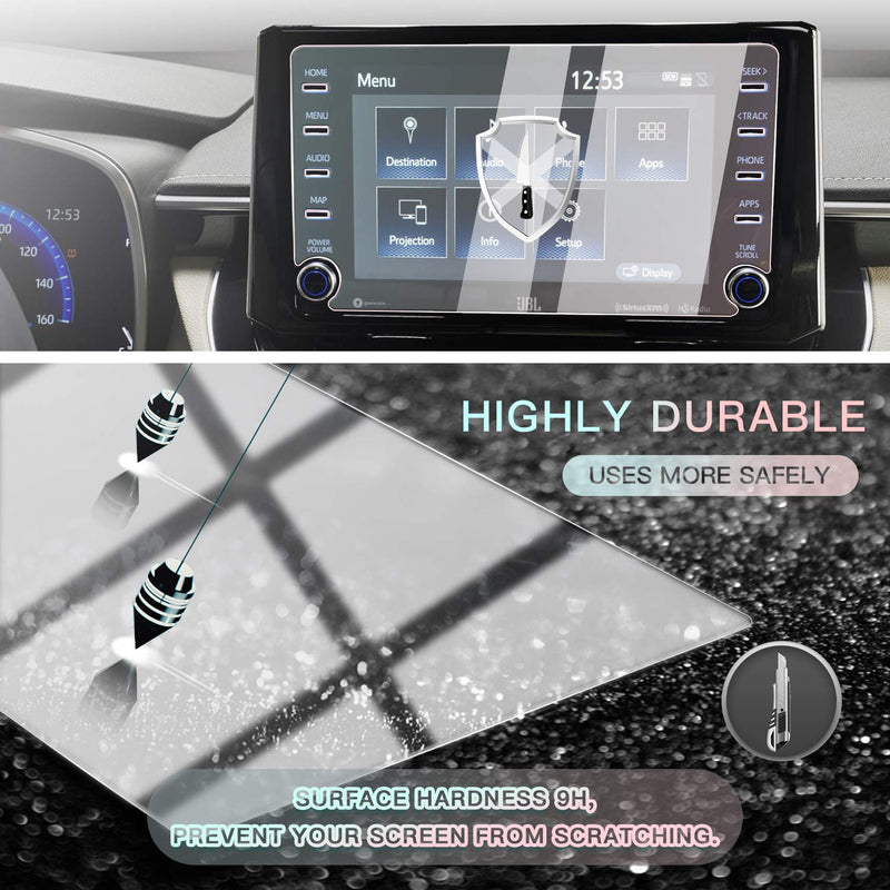 [Australia - AusPower] - (Upgraded) CDEFG Car Screen Protector Center Control Navigation Screen Protector for 2019 2020 2021 Corolla E210 Hatchback / 2018+ C-HR CHR, Tempered Glass HD Scratch Resistance (8 inch) 8 inch 