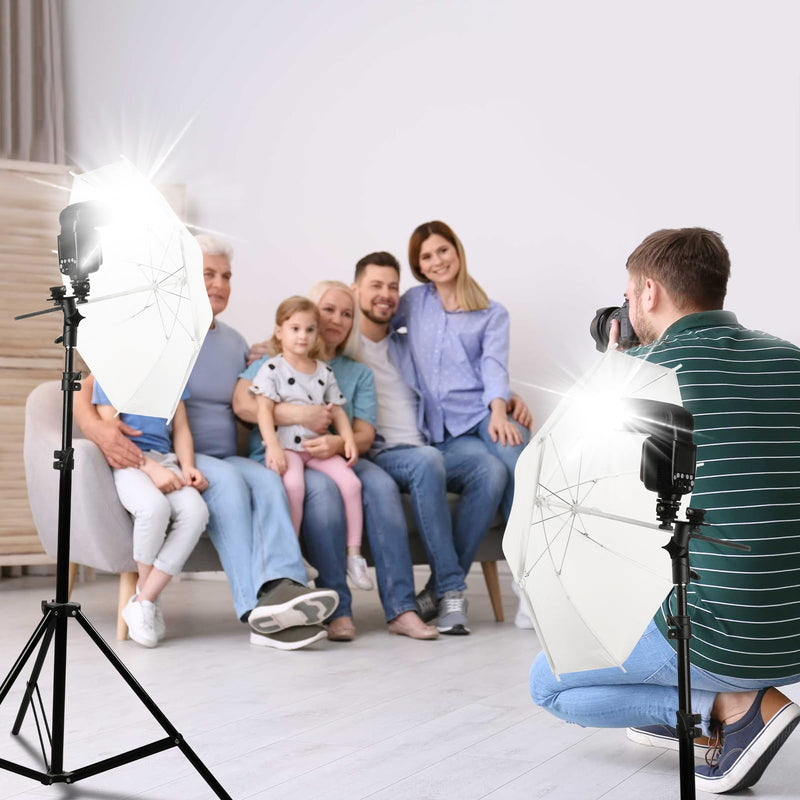 [Australia - AusPower] - Cosmos 2 Pack Photography Light Reflector Umbrella 20 Inch / 50cm Diameter White Translucent Soft Umbrella Photography Photo Video Studio Mini Lighting Diffuser for Portrait & Product Studio Shooting 