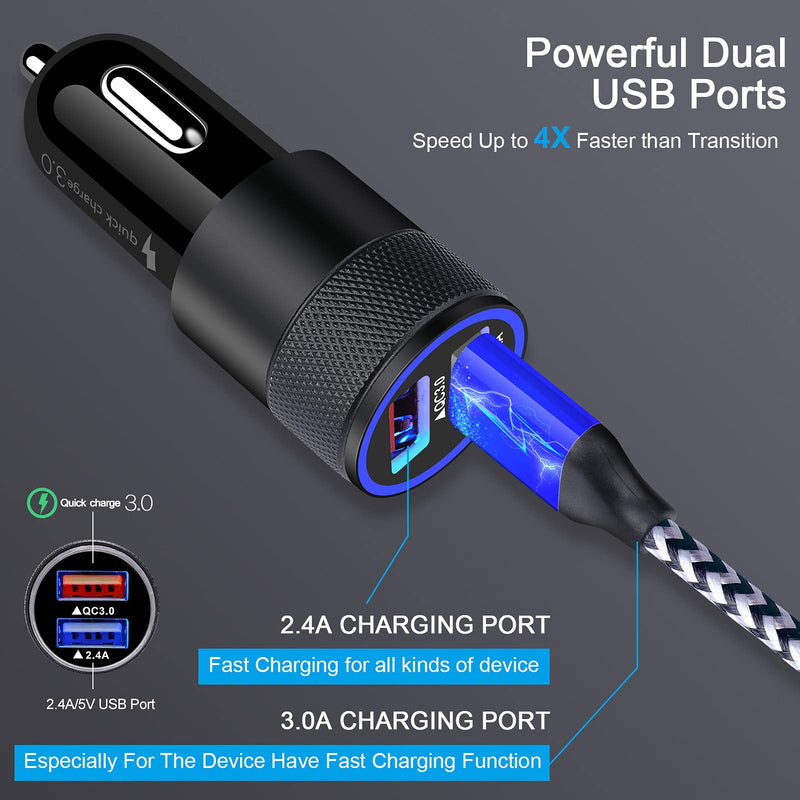 [Australia - AusPower] - Fast Charger Type C for Samsung Galaxy S21 Ultra/S21/S20/S20 FE/Note20/S10/S9/A51/A50/A71/A90 LG Moto Quick Charge 3.0 Adapter+Car Charger Fast Charger+6FT C Charger Fast Charging 2Pcs 