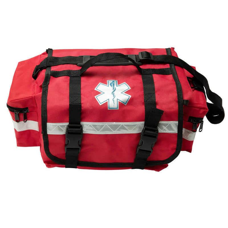 [Australia - AusPower] - NOVAMEDIC Professional Empty Red First Responder Bag, 17" x 9" x 7", EMT Trauma First Aid Carrier for Paramedics and Emergency Medical Supplies Kit, Lightweight and Durable 