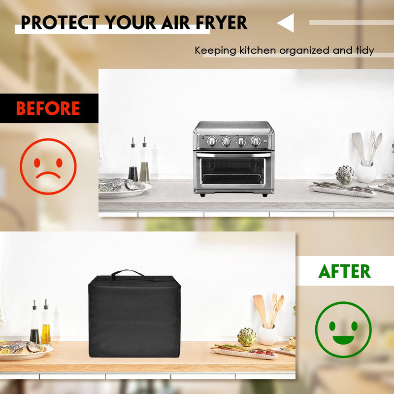 [Australia - AusPower] - Heat-Resistant Nylon Waterproof Dust Cover for Cuisinart TOA-60 Convection Toaster Oven Airfryer, for Instant Pot Duo Crisp 11-in-1 Air Fryer, Electric Pressure Cooker 6 Quar (16.53X16.53X14.96 IN) 