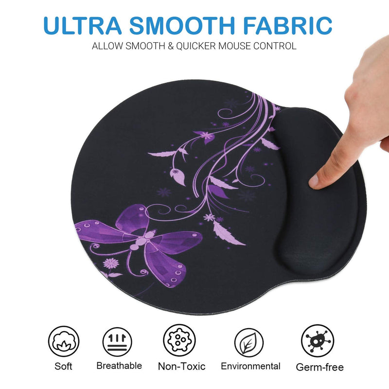 [Australia - AusPower] - Wrist Rest Support Mouse Pad - Ergonomic Mouse Pad,Memory Foam Mice Mat for Office Work Computer Gaming by RICHEN Nice Butterfly 