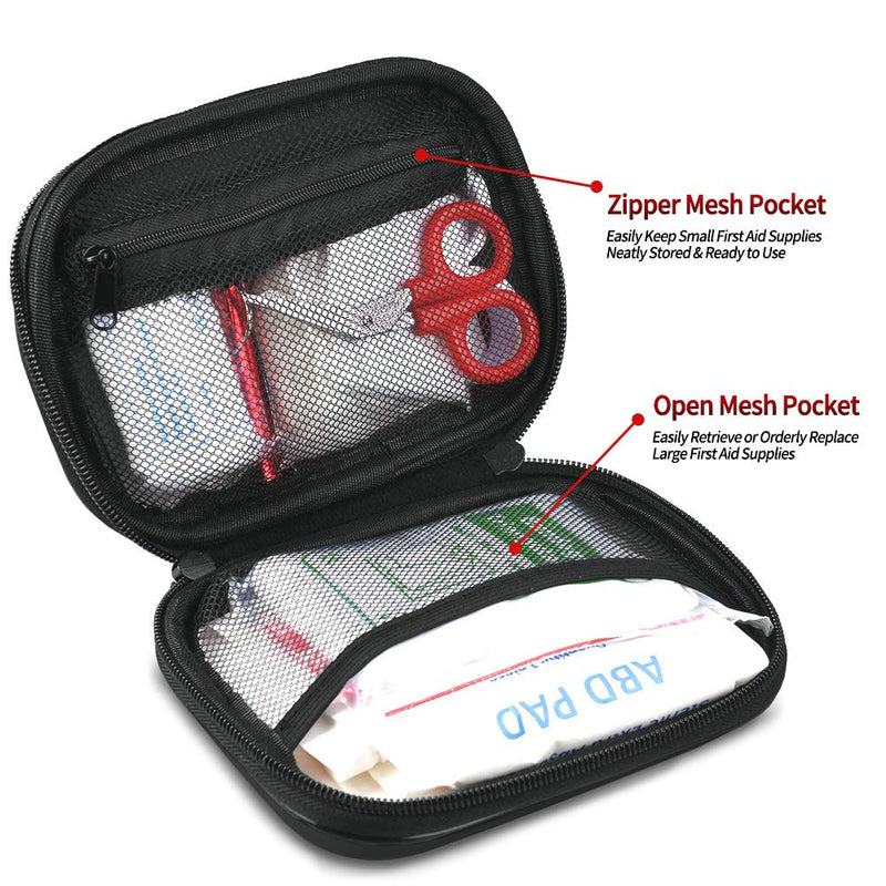[Australia - AusPower] - I GO 85 Pieces Hard Shell Mini Compact First Aid Kit, Small Personal Emergency Survival Kit for Travel Hiking Camping Backpacking Hunting Marine Car Black 
