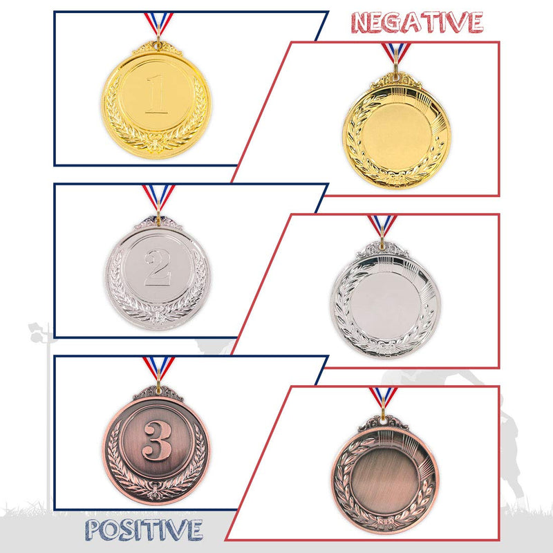 [Australia - AusPower] - Hilitchi Gold Silver Bronze Award Medals with Ribbon Winner Awards Olympic Style for Kids School Sports Meeting Sports Events or Celebration Souvenir 