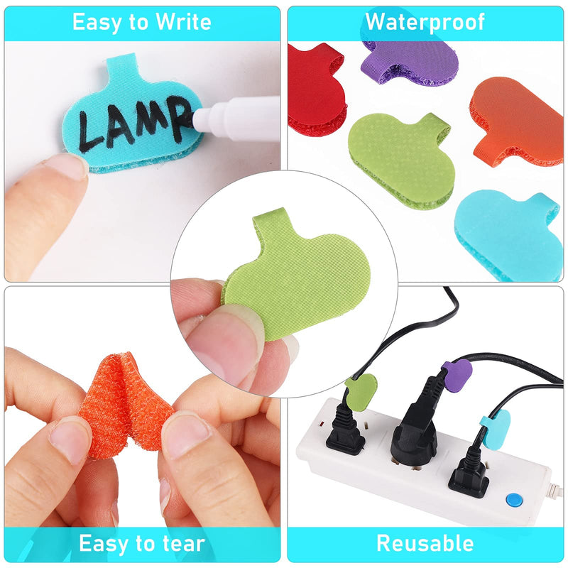 [Australia - AusPower] - ASTER 50 PCS Cable Labels Self-Adhesive Write On Wire Labels Cord Labels ,Nylon Waterproof Wire Tags for Cable Wire Management Electronics, Classify for Electronics Computers and More 
