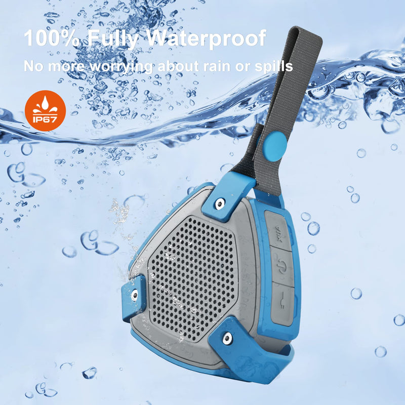 [Australia - AusPower] - HEYSONG Shower Speaker, IP67 Waterproof Bluetooth Speaker Bluetooth 5.0 with Loud Sound Stereo Pairing, 15H Playtime，USB-C Charge, True Wireless Stereo for Home,Outdoors, Travel 