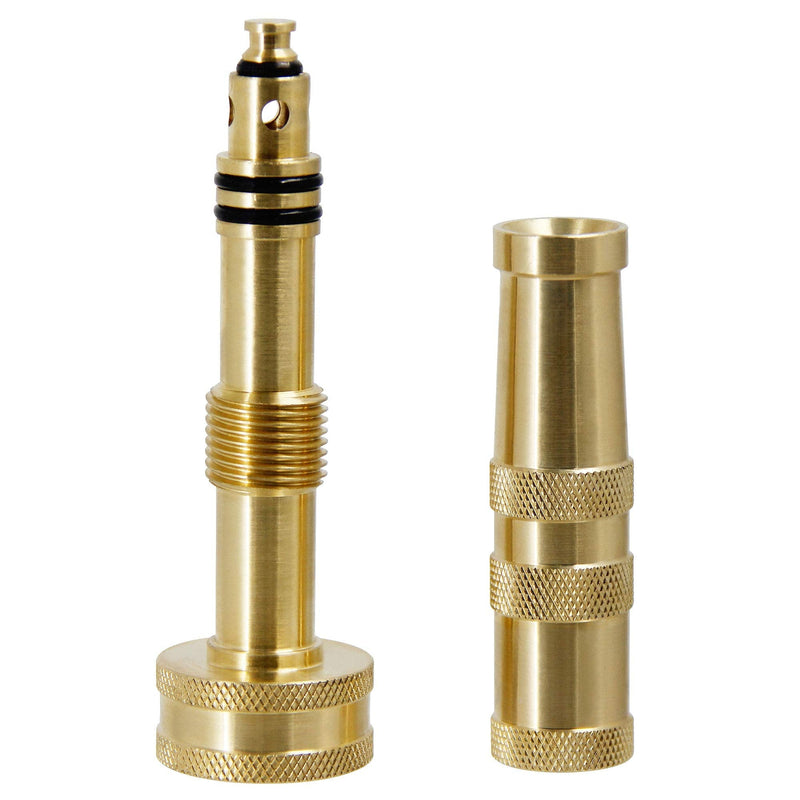 [Australia - AusPower] - Triumpeek Solid Brass Hose Nozzle, 3/4" Adjustable Twist Water Hose Nozzle, 2 Pack 4" Heavy Duty Brass Garden Hose Nozzle with 10 Rubber Washers 
