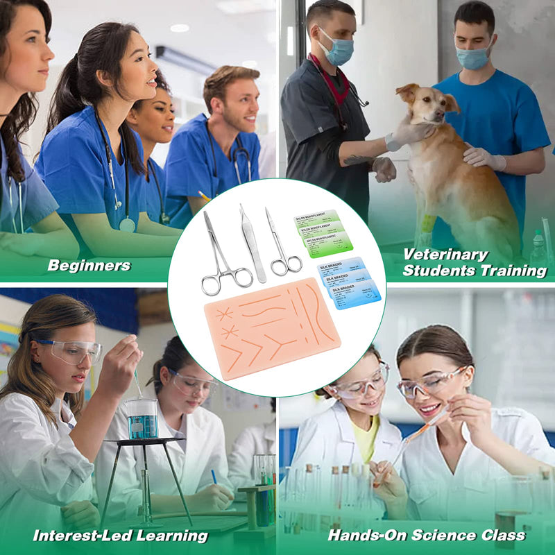 [Australia - AusPower] - Ultrassist Suture Practice Kit for Medical and Vet Students, Startup Suture Kit Including Silicone Pad with Durable Mesh, Suturing Tools, for Suture Curriculum Practice (Education Use Only) 
