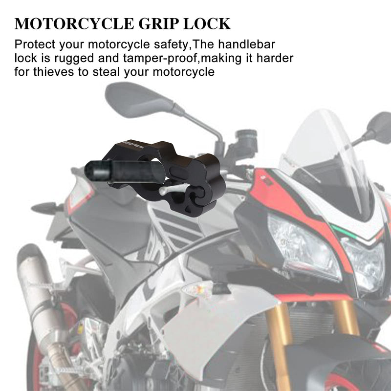 [Australia - AusPower] - AUFER Universal Heavy Duty Motorcycle Grip Handlebar Lock Throttle Lock Anti Theft Brake Lever Locking Compatible with for Motorbike Sports Bikes Scooter Mopeds ATVs (Black) Black 