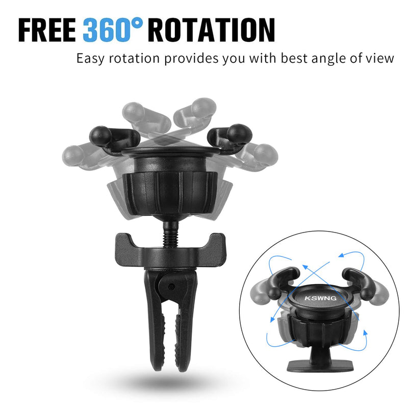 [Australia - AusPower] - Universal Air Vent Car Mount and Dashboard Sticker Holder(2 Pack) - KSWNG 360° Rotation Clip Car Mount Phone Holder with Adjustable Switch Lock for Smartphones GPS Navigation 