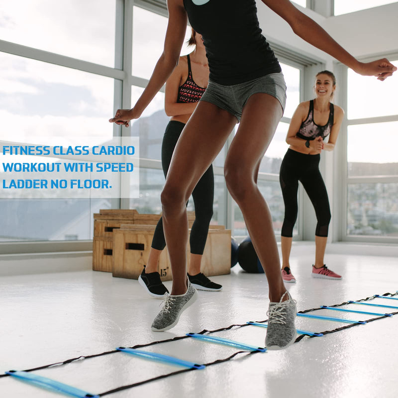 [Australia - AusPower] - Sosation 2 Pieces Agility Ladder 20 Feet Adjustable Rungs Speed Training Exercise Ladders with Carry Bag for Kids and Adults Soccer Football Boxing Footwork Sports Speed Agility Training 