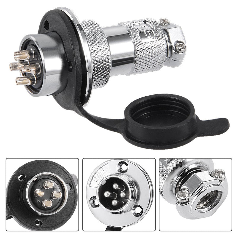 [Australia - AusPower] - uxcell Aviation Connector, 20mm 4P 20A 250V M20-4 Waterproof Female/Male Wire Panel Power Chassis Metal Fittings Connector Aviation Silver Tone 