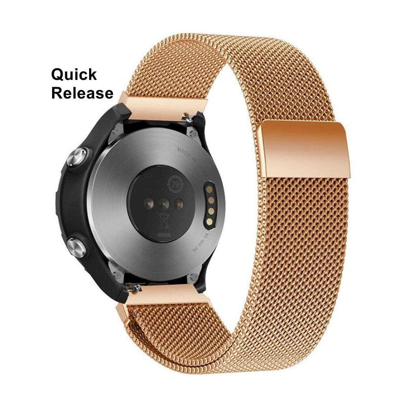 [Australia - AusPower] - 22mm Quick Release Watch Band Metal Watchband for Garmin Vivoactive 4 45mm/Samsung Galaxy Watch 3 45mm/Galaxy Watch 46mm/Gear S3/Amazfit GTR 2 2e Stratos 3/Huawei Watch GT 2 Pro Smartwatch Rose Gold 