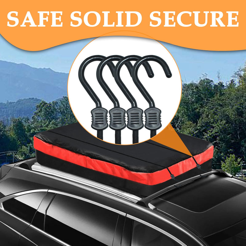 [Australia - AusPower] - MARRTEUM Bungee Cords with Hooks, 12 Inch Superior Latex Heavy Duty Outdoor Bungee Cords with Plastic Steel Hooks for Camping, Tarps, Bike Rack, Tent (4 Pack, Black) 