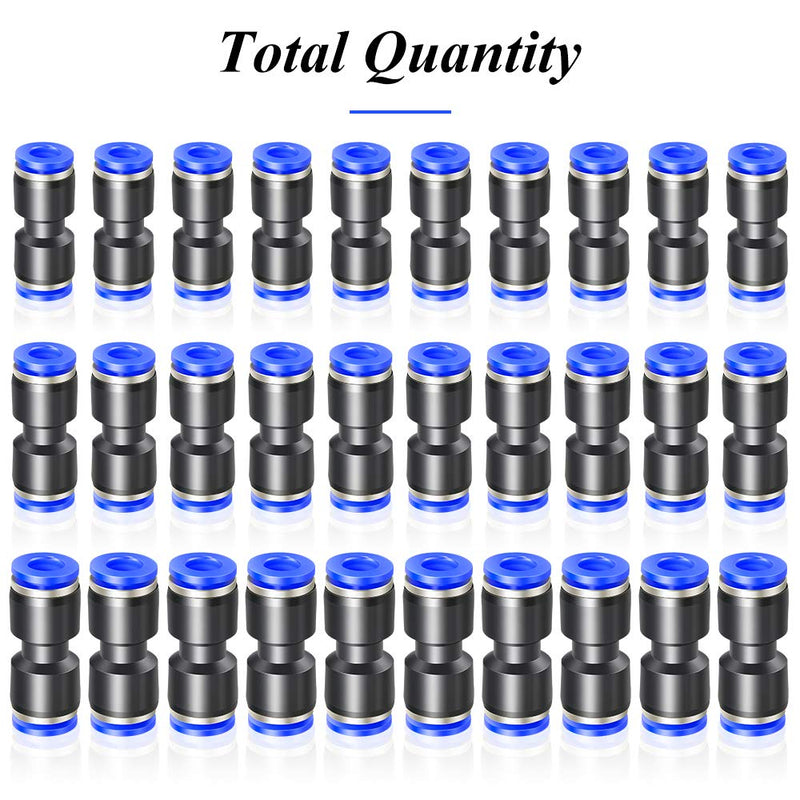 [Australia - AusPower] - TAILONZ PNEUMATIC 30 pcs Straight Push Connectors Plastic Quick Release Connectors Air Line Fittings for 1/4 5/16 3/8 Tube (2 Way) 1/4"/5/16"/3/8"OD 