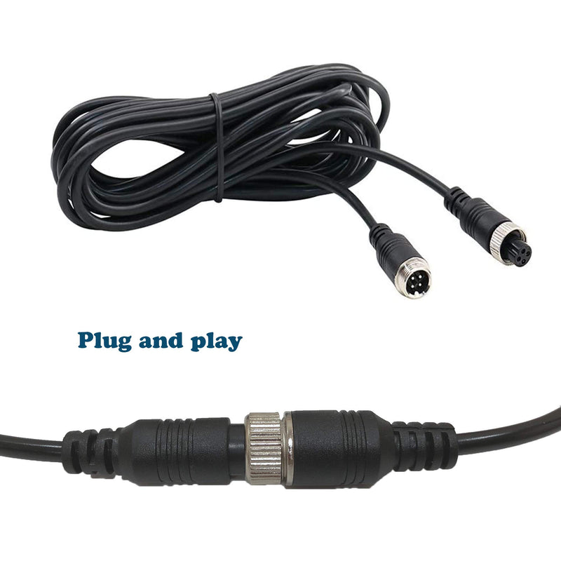 [Australia - AusPower] - Collyon (17FT / 5m) Backup Camera Cable, 4-pin Aviation Video Extension Cable, Car Video Extension Cable Backup Camera Extension Cable,AV Extension Cable CCTV Rear View Camera,Car Video System 17-FT 