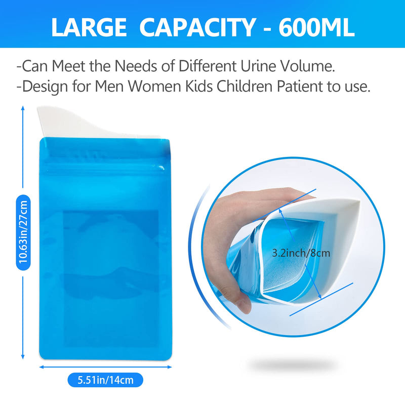 [Australia - AusPower] - CLOUDBERG 20pack Emergency Urinal Bag for Children and Kids, Disposable Urine Bag for Men and Women,600ml Portable Pee Bag for Travel Traffic jam Brief Relief (Blue) 