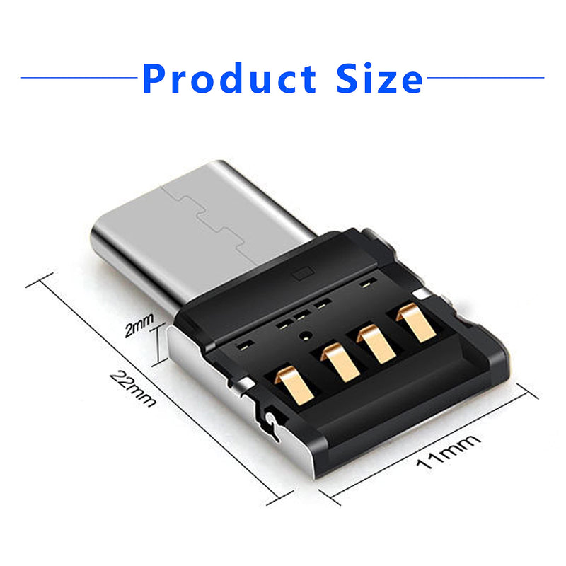[Australia - AusPower] - Mini OTG Adapter，Ultra Mini DM USB C Type-C 2.0 OTG Cell Phone Connector is Suitable for Computers, Laptops, Mobile USB Flash Disk, USB Cables - 5 Pack (Silver-USB C) 