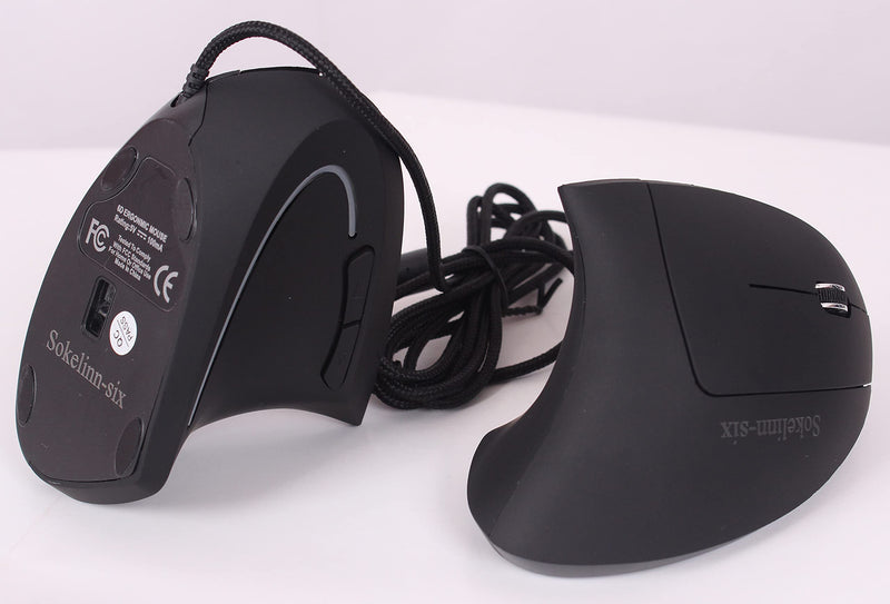[Australia - AusPower] - Sokelinn-six Wired Vertical Mouse,800/1200/2000/3200 Adjustable DPI High Sensitivity Ergonomic USB Mouse for Computers and Laptops 