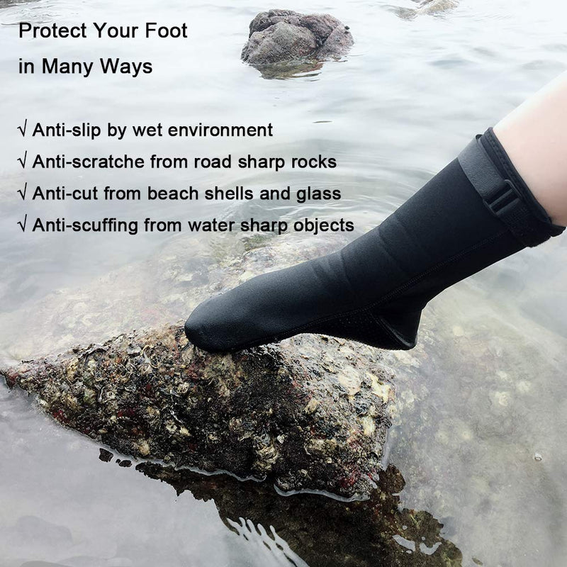 [Australia - AusPower] - ReHaffe Water Neoprene Socks 3mm Sand Volleyball Socks Anti Slip Diving Booties for Men Women Youth Kids Swimming Surfing Snorkeling Spearfishing Wadeing and Water Sports X-Large 