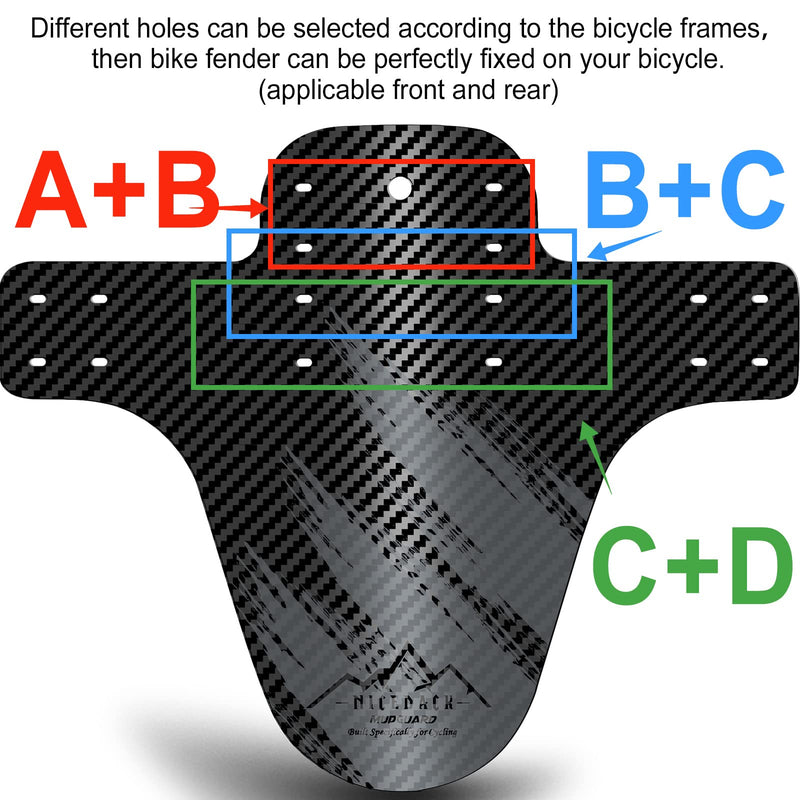 [Australia - AusPower] - NICEDACK Bike Fender, Adjustable MTB Mud Guard, Front and Rear Compatible Mudguards, Easy to Install, Fits 26", 27.5", 29" Fat Tire Bikes and All Disc Brake Bicycles 