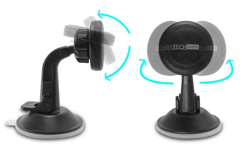 [Australia - AusPower] - TechMatte Car Phone Mount Magnetic-Dashboard Mounted Car Phone Holder-Universal Smartphone Compatibility with Strong Magnetic Technology (Black) 