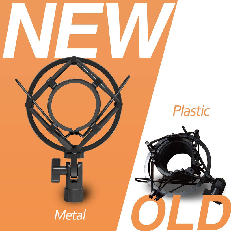 [Australia - AusPower] - Boseen Universal Microphone Shock Mount, Mic Clip Holder Mount for Diameter 47mm-53mm Mic Anti Vibration Adjustable High Isolation Shock Mount black 