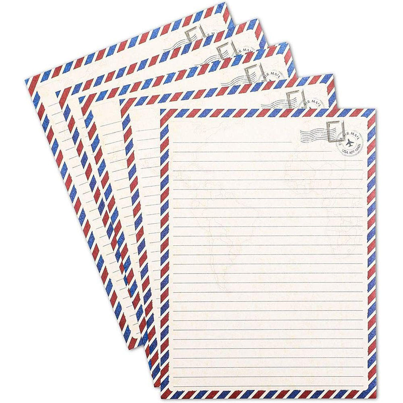 [Australia - AusPower] - 48 Pack Stationery Paper and Envelopes Set, Penpal Kit for Writing Letters in Travel Design 