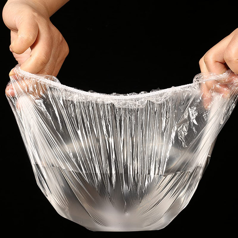 [Australia - AusPower] - 200 PCS Elastic Food Storage Covers, Reusable Stretchable Plastic Wrap Bowl Covers for Leftovers, BPA Free Microwave safe for Fruit leftovers Picnic Outdoor Food Cover 