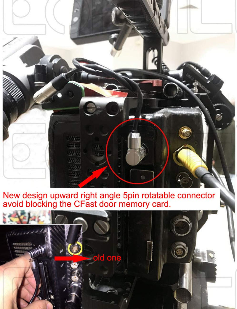 [Australia - AusPower] - Eonvic Tentacle Sync 3.5mm to 5 Pin Rotatable Upward Alexa Mini Cable（New Cables can Avoid Blocking The CFast Door ） 