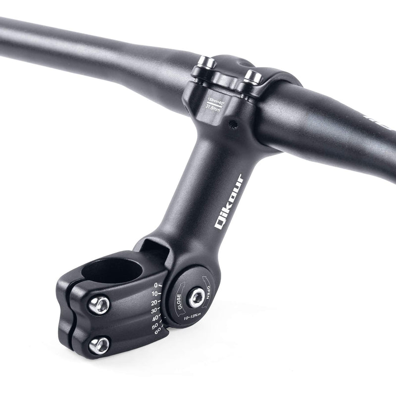 [Australia - AusPower] - 31.8 Bike Stem Adjustable 0-60 Degree Bicycle Stem Handlebar Riser Extender for Road Bike, Mountain Bike, MTB, BMX (Only Fit 1.25"/31.8mm Handlebar) 31.8 x 110mm 