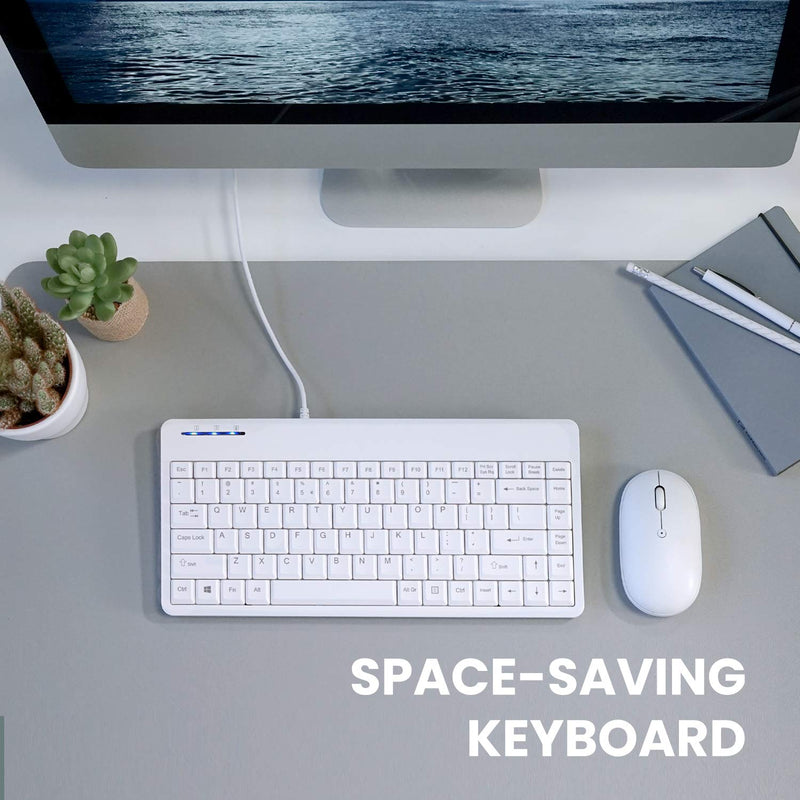 [Australia - AusPower] - Perixx PERIBOARD-409WU US, Wired USB Mini Keyboard - White - US English 