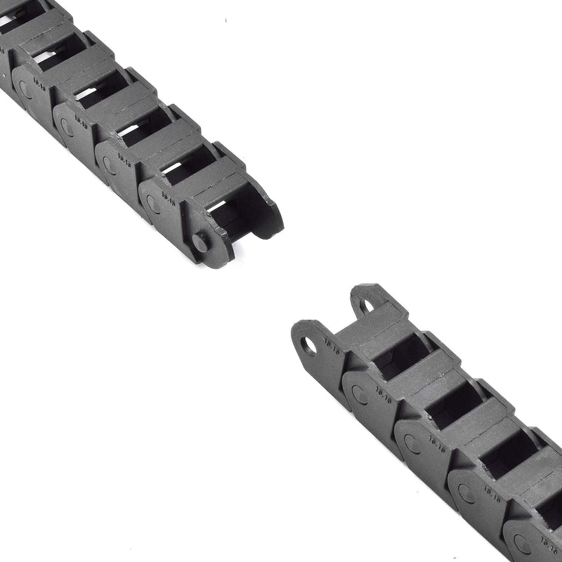[Australia - AusPower] - Plastic Drag Chain Cable Carrier Closed Type with End Connectors R28 15 x 15mm L1000mm for Electrical CNC Router Machines 