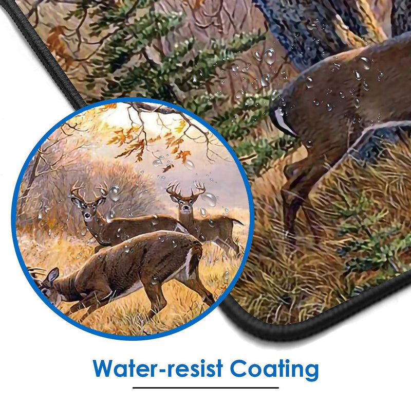 [Australia - AusPower] - Extended Mouse Pad Large Gaming Mouse Pad Computer Keyboard Mouse Mat Non-Slip Rubber Base for Game Players, Office, Study + Cup Coaster ,Animal Deer FD-mouse pad-9 