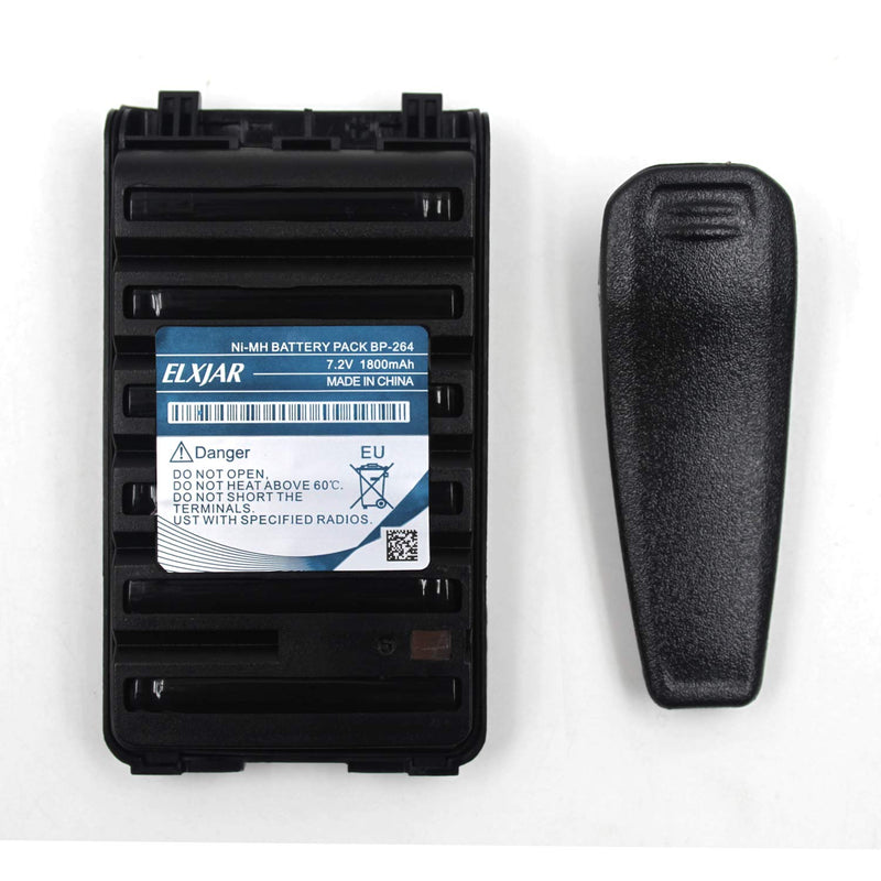 [Australia - AusPower] - (2-Pack) 7.2V 1800mAh BP-264 Ni-MH Battery for ICOM Radio IC-T70A IC-T70E IC-V80 IC-U80 IC-F3001 IC-F3101D IC-F3103D IC-F4101D F4001 F3003 F4003 with Belt Clip 