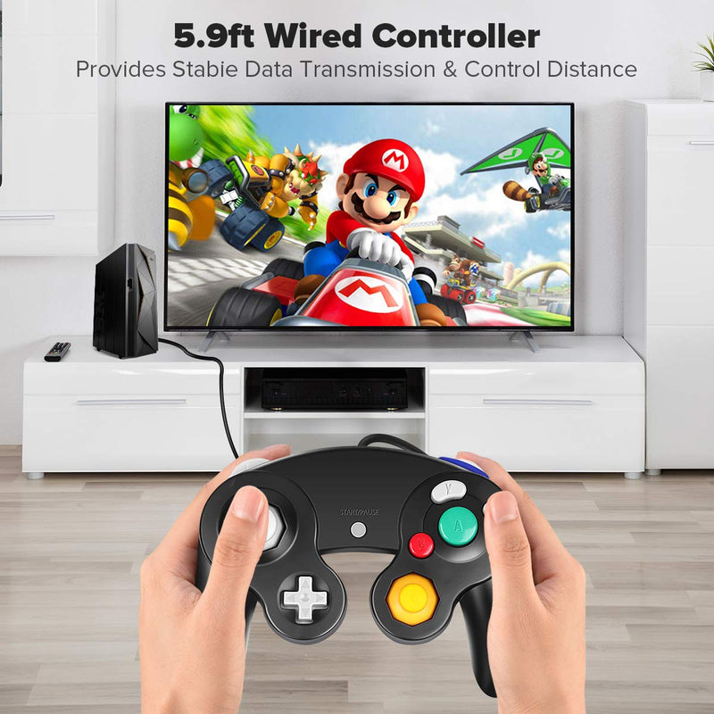 [Australia - AusPower] - VOYEE PC Controller, Replacement for Gamecube Controller, Compatible with Wired USB Gamecube Controller/PC Windows 7 8 10 (Black) 