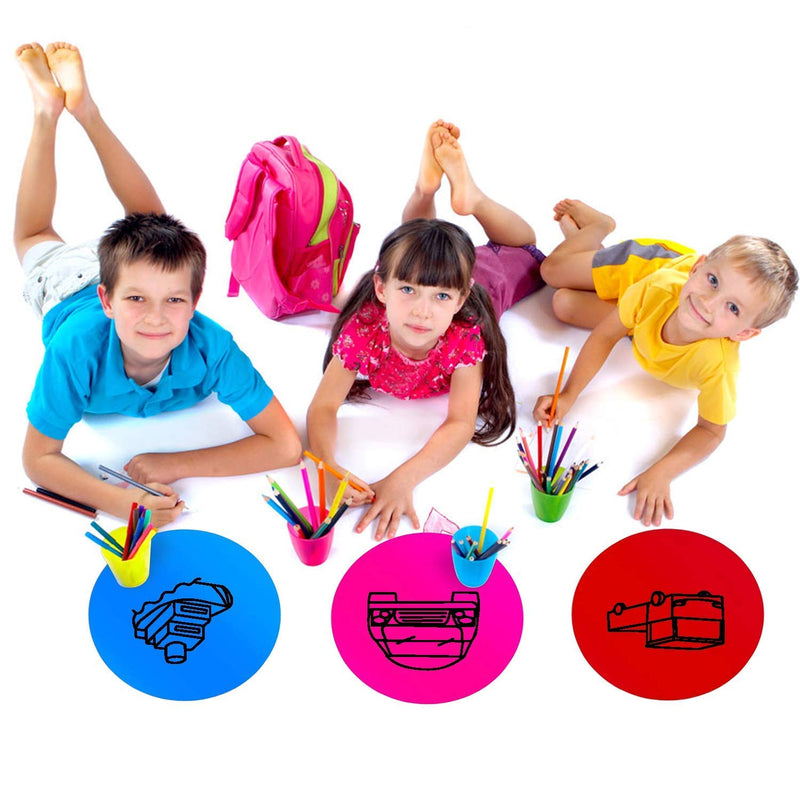 [Australia - AusPower] - Dry Erase Circles, PinCute 10 Pieces Colorful Dry Erase Dots Circles, Dry Erase Board Marker Removable Vinyl Dot Wall Decal for School Classroom Table & Desk (11.8 inch) 