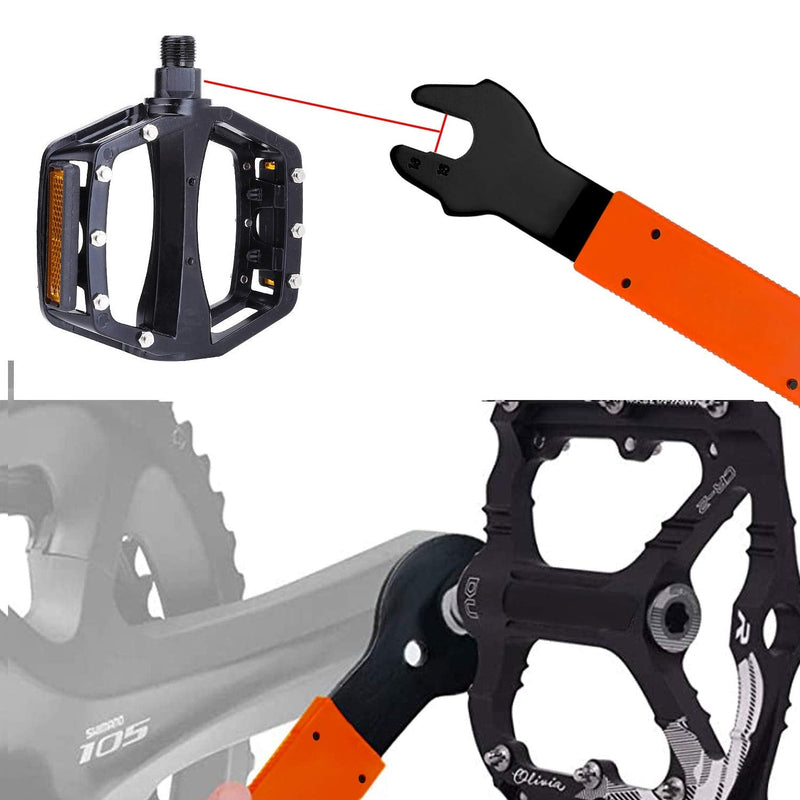 [Australia - AusPower] - QKURT Bike Pedal Wrench, Double Sided Bicycle Spanner 15, 16, 17 mm Repair Removal Tool for Biking Cycling Mountain Bike MTB BMX 