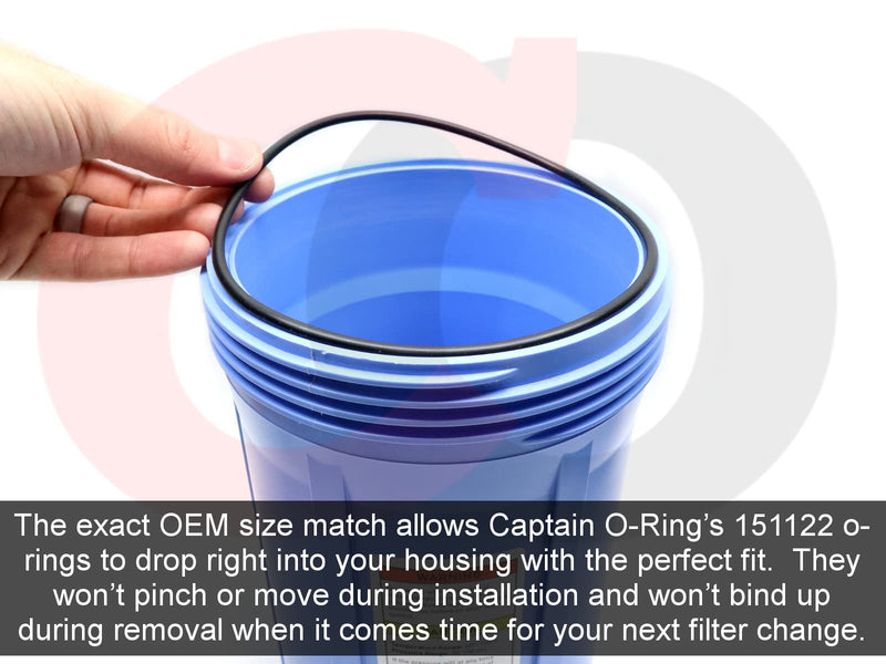 [Australia - AusPower] - Captain O-Ring - Replacement 151122 O-Rings Compatible with Pentek Big Blue Water Filters OEM Size ORing Buna-N (3 Pack) 