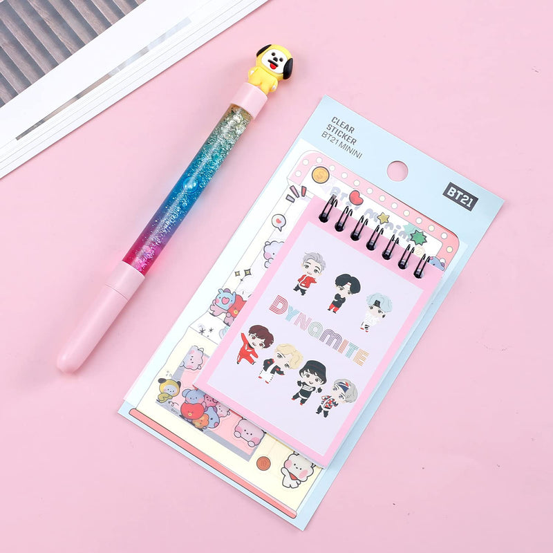 [Australia - AusPower] - 4pcs Kopo BT21 CHIMMY School Supplies with Gel Pens Notebook Keychain Sticker BTS Merchandise Gift for School Office Army Girls (Pen-Chimmy) Pen-Chimmy 
